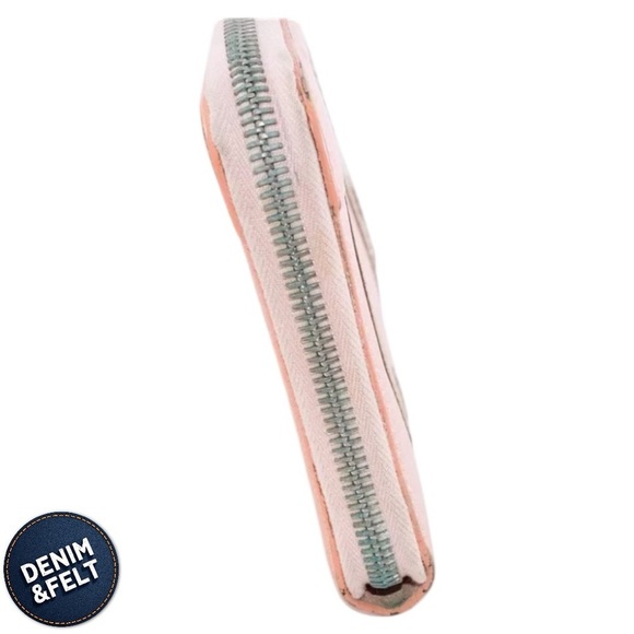 FENDI Pink Serelia Continental Long Leather/Canvas Round Full Zip Wallet 🩷🤎 - Picture 3 of 10